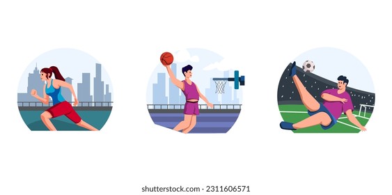 Sport Flat Bundle Design Illustration