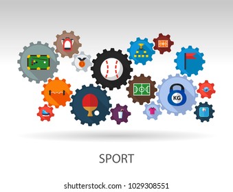 Sport flat icon concept. Vector illustration. Element template for design.