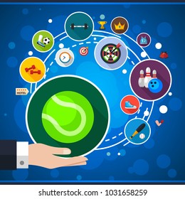 Sport flat icon concept. Vector illustration. Element template for design.