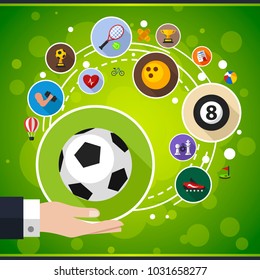 Sport flat icon concept. Vector illustration. Element template for design.