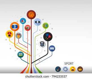 Sport flat icon concept. Vector illustration. Element template for design.