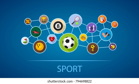 Sport flat icon concept. Vector illustration. Element template for design.