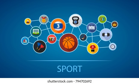 Sport flat icon concept. Vector illustration. Element template for design.