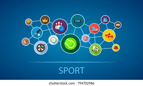 Sport flat icon concept. Vector illustration. Element template for design.