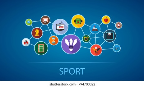 Sport flat icon concept. Vector illustration. Element template for design.