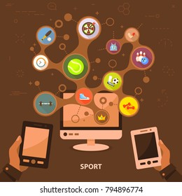 Sport flat icon concept. Vector illustration. Element template for design.