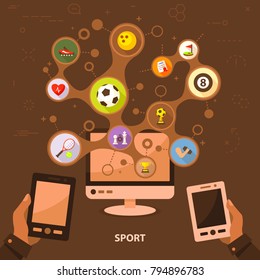 Sport flat icon concept. Vector illustration. Element template for design.