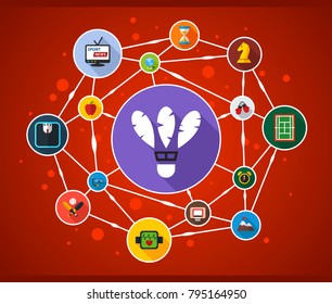 Sport flat icon concept. Vector illustration. Element template for design.
