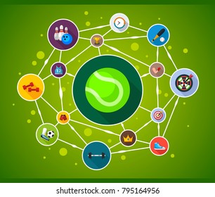 Sport flat icon concept. Vector illustration. Element template for design.
