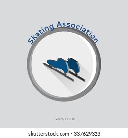 Sport flat icon. Emblem of skating. Sports infrastructure vector. Isometric symbols of skating. Icon for web, app, game, informing, brochure