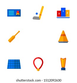 sport flat icon set, colored and with shadows, isolated on white background.