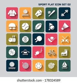 sport flat  icon set  with long shadow for web and mobile set 02