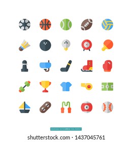 Sport Flat Icon Set Vector Illustration Logo Template For Website Or Mobile App.