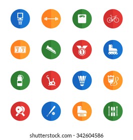 Sport flat icons for media