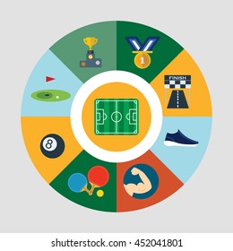 Sport flat icons set