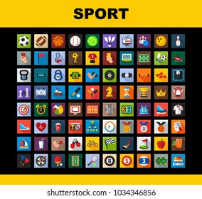 Sport flat icons set. Repair symbols. Vector illustration.