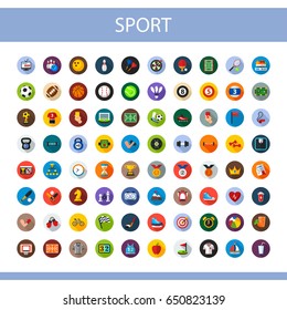 Sport flat icons set. Repair symbols. Vector illustration.