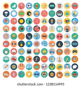 Conjunto de iconos planos deportivos. Ilustración vectorial.