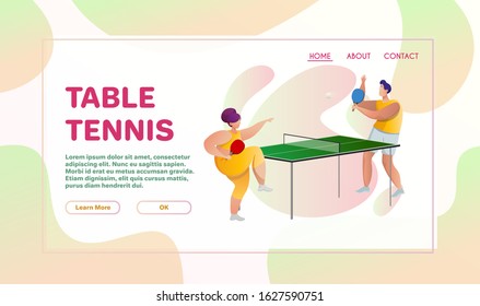 Sport flat illustration. Sportsmen cartoon characters. Active lifestyle. Tennis, chess, badminton, billiard. Fitness, cardio, cuesports, game of skill. Sportive tournament concept