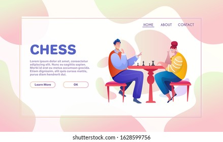 Sport flat illustration. Sportsmen cartoon characters. Active lifestyle. Tennis, chess, badminton, billiard. Fitness, cardio, cuesports, game of skill. Sportive tournament concept
