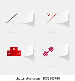 Sport. Flat sticker with shadow on white background. Vector illustration