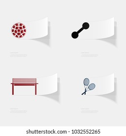 Sport. Flat sticker with shadow on white background. Vector illustration