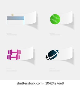 Sport. Flat sticker with shadow on white background. Vector illustration