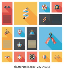 sport flat ui background set, eps10