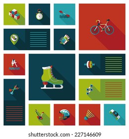 sport flat ui background set, eps10