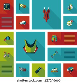 sport flat ui background set, eps10