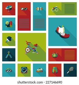 sport flat ui background set, eps10