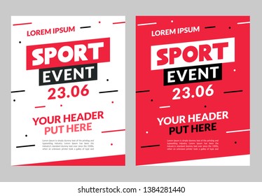 Sport Flyer Design Banner Poster. Sport Event Template Brochure For Match Championship Promotion.