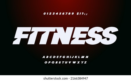 Sport font, bold italic alphabet. Letters and numbers set for modern dynamic headline and logo. Vector typographic design. - Shutterstock ID 2166384947