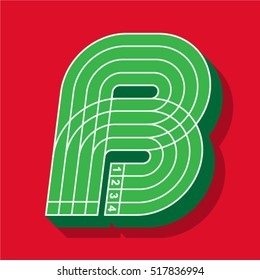 Sport Font Letter B Running Track Stock Vector (Royalty Free) 517836994 ...