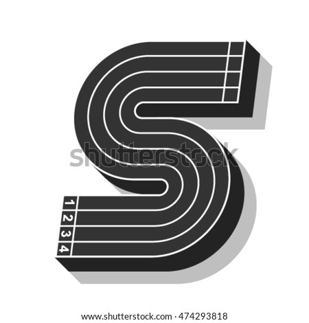 sport font letter s running track stock vector royalty free