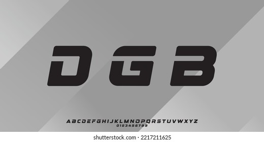 Sport font with a modern alphabet. Fonts designed for technology, digital, and movie logos. Digital Font.