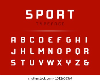 Sport font. Vector alphabet with latin letters