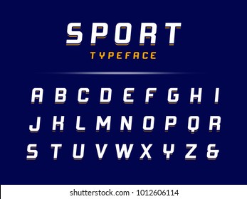 Sport font. Vector alphabet with latin letters