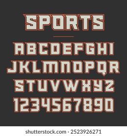 Sport font. Vintage sport font in american style for football, baseball or basketball logos and t-shirt.