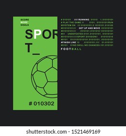 Sport football illustration, typography, tee shirt graphics, vectors