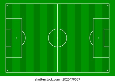Sport football soccer green playground. Vector illustration. Soccer field with grass