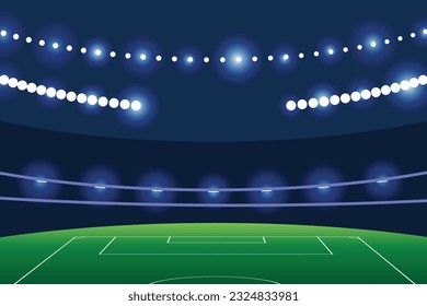 Sport and football stadium with spotlights background graphic 