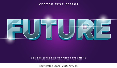 Sport Future blue glow modern editable text effect Template