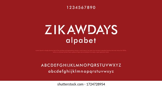 sport future modern alphabet fonts and number.