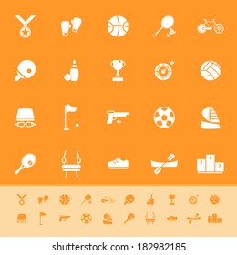 Sport game athletic color icons on orange background, stock vector