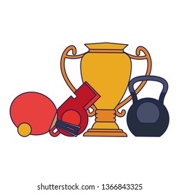 Sport game cartoons blue lines