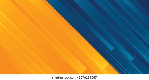 Sport game contest footer design. Wide bright sporty versus banner concept for presentation, footer, header, poster, flyer. Abstract blue and orange diagonal gradient line background. Vector wallpaper