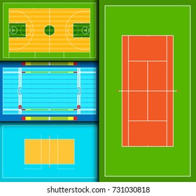 Sport game field vector ground line playground soccer green stadium grass background winner champion illustration