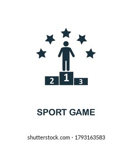 Sport Game icon. Creative element sign from game development collection. Monochrome Sport Game icon for templates, infographics and more.