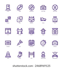 Sport and Game icon pack for your website, mobile, presentation, and logo design. Sport and Game icon basic gradient line design. Vector graphics illustration and editable stroke.